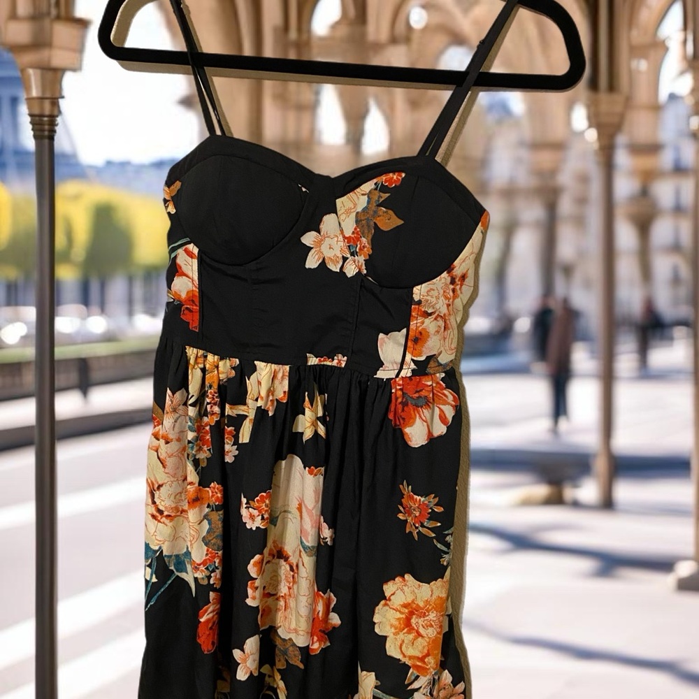 Band of Gypsies Boho Black and Orange Sundress
